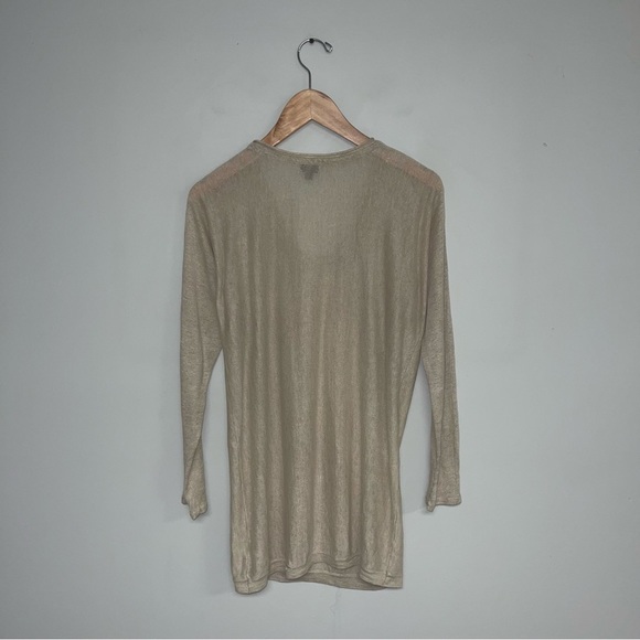 Talula Babaton Linen Sweater Women's Size  XXS Oversized Beige Long Sleeve Light - Picture 6 of 8